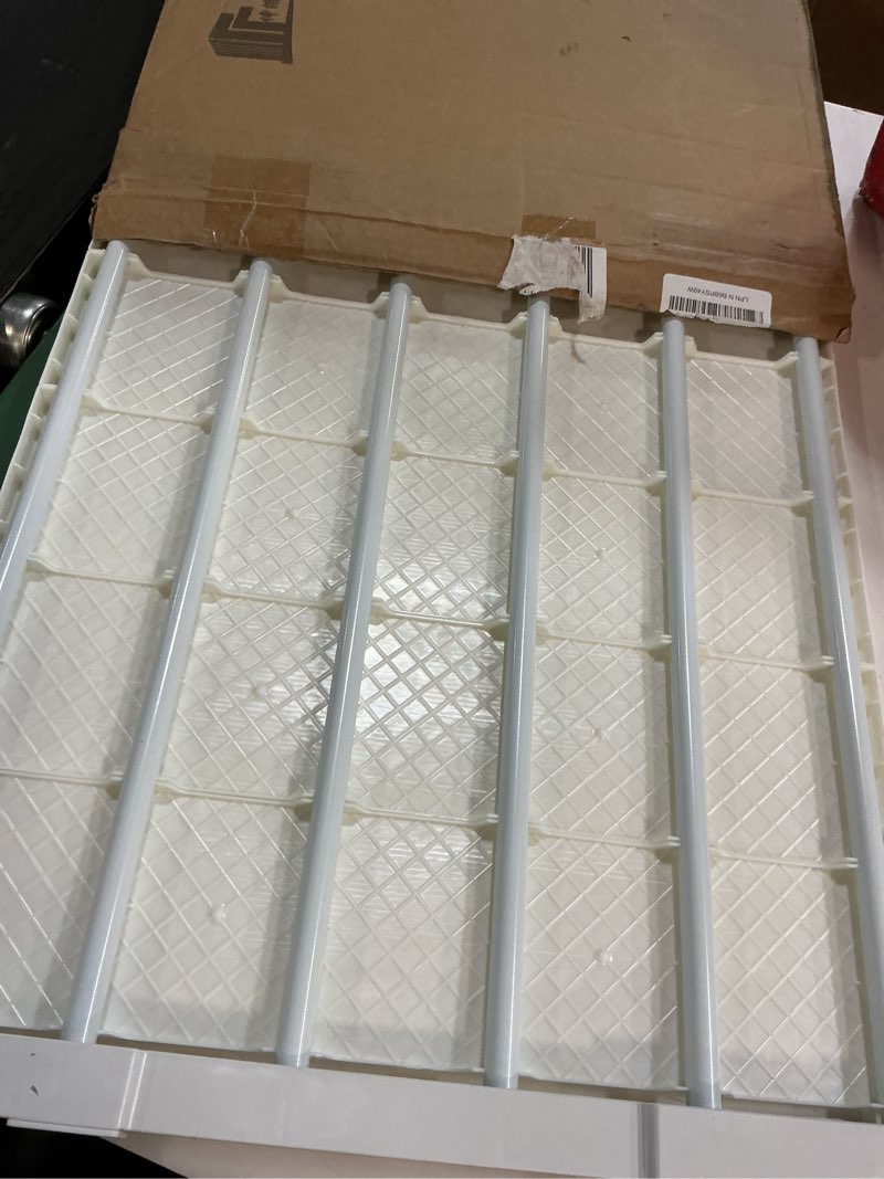 Condition photo showing Good Condition for extendable closet shelf tension rod adjustable clothes hanger diy cabinet storage holder wardrobe organizer dividers shoe rack 16.54'' width for bathroom kitchen bookshelf - white length: 29.53-47.24 in width: 16.54 in