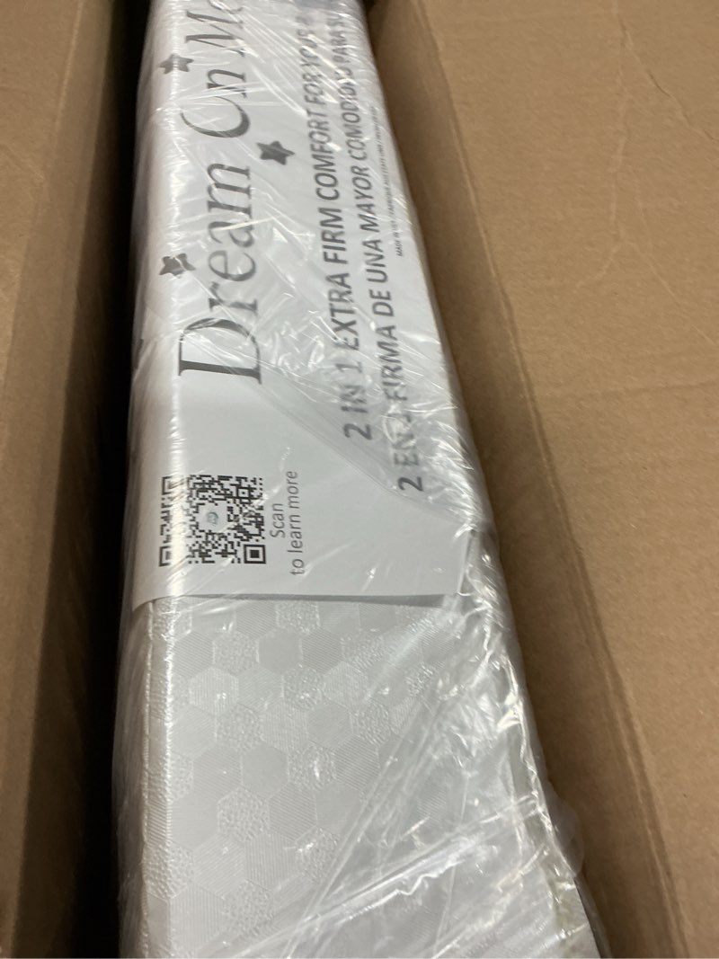Condition photo showing New/Like New for dream on me honeycomb orthopedic firm fiber standard baby crib mattress, greenguard gold and jpma certified, 5” fiber core optimum support, fits crib and toddler bed, waterproof vinyl cover white