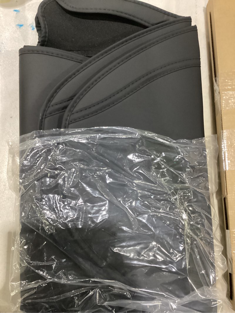 Condition photo showing Good Condition for leather seat back protector designed for tesla model y model 3 model s/x accessories(includes 2025 new model y & 2024-2025 model 3 highland), wear-resistant kick mats with organizer pocket, set of 2 black