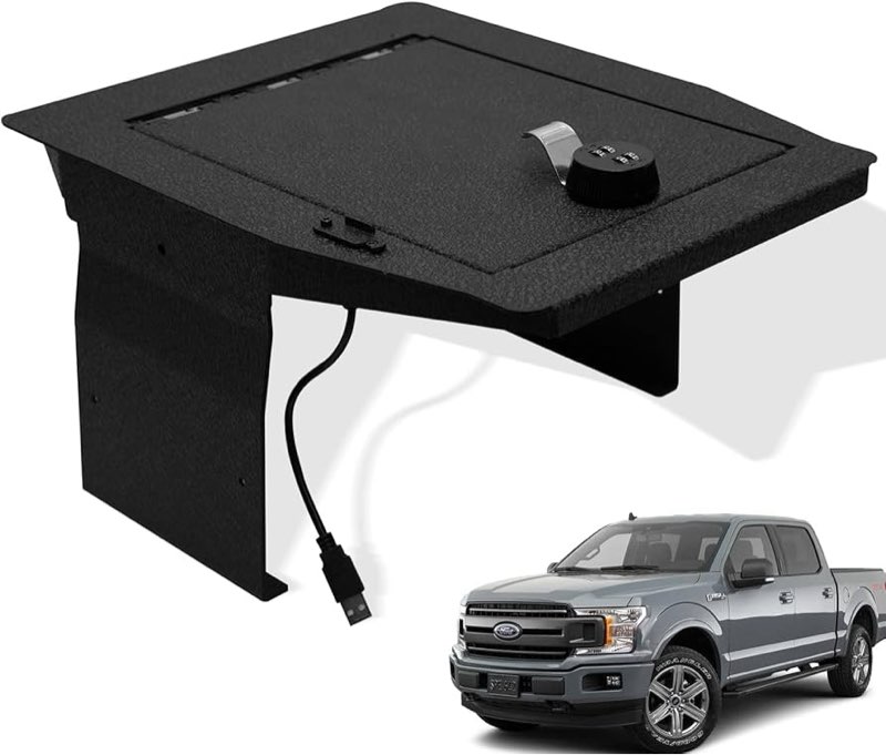 Center Console Safe Safe Box, Compatible with 2015-2020 Ford F150, 2017-2023 Ford Super Duty and 201