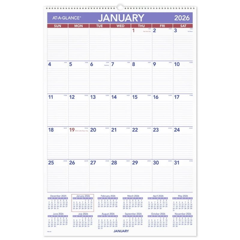 at-a-glance 2026 monthly wall calendar large 20 x 30 - monthly wall calendars