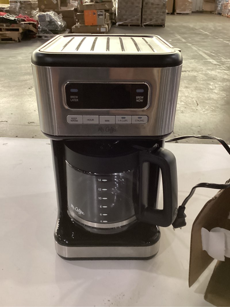 Condition photo showing As Is for Mr. Coffee 14 Cup Programmable Coffee Maker Stainless Steel