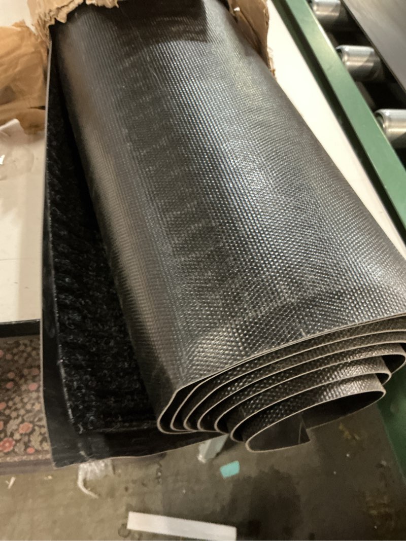 Condition photo showing Good Condition for 3' x 10' high traffic guard doormat, commercial grade door floor mat striped brush step entrance mat with rubber backing, low profile commercial rugs for entryway, easy to clean(jet black) jet black 3'4" x 10' (rectangular)