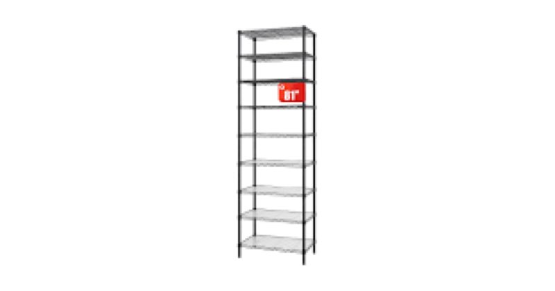 Finnhomy 9-Tier Wire Shelving Unit Adjustable Steel Wire Rack Shelving, 81 Inches Height 9 Shelves M