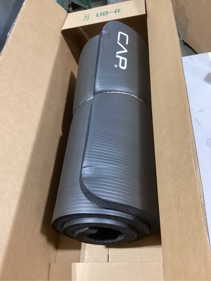 Condition photo showing Good Condition for CAP Barbell 1-Inch High Density Exercise Yoga Mat with Strap | Multiple Colors Black