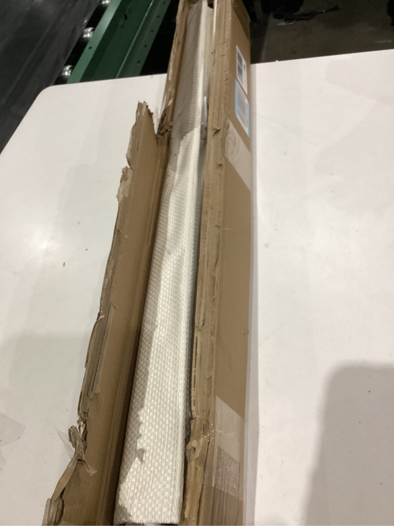 Condition photo showing Good Condition for Madison Park Galen Cordless Roman Shade, 31"W x 64"H, Sheen Ivory – Room Darkening, Thermal Insulated, Energy Efficient Window Blind with Subtle Sheen Basketweave Fabric for Privacy Room Darkening Basketweave Sheen Ivory 31"W x 64"H