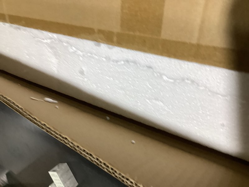 Condition photo showing As Is for Modern Ceiling Chandelier Light, Acrylic Anti Flicker Pendant Lamp with Remote Control Dimmable 3 Color Mode & Brightness (Warm Cool Neutral Light) for Kitchen Bar Walnut 57in C 57IN