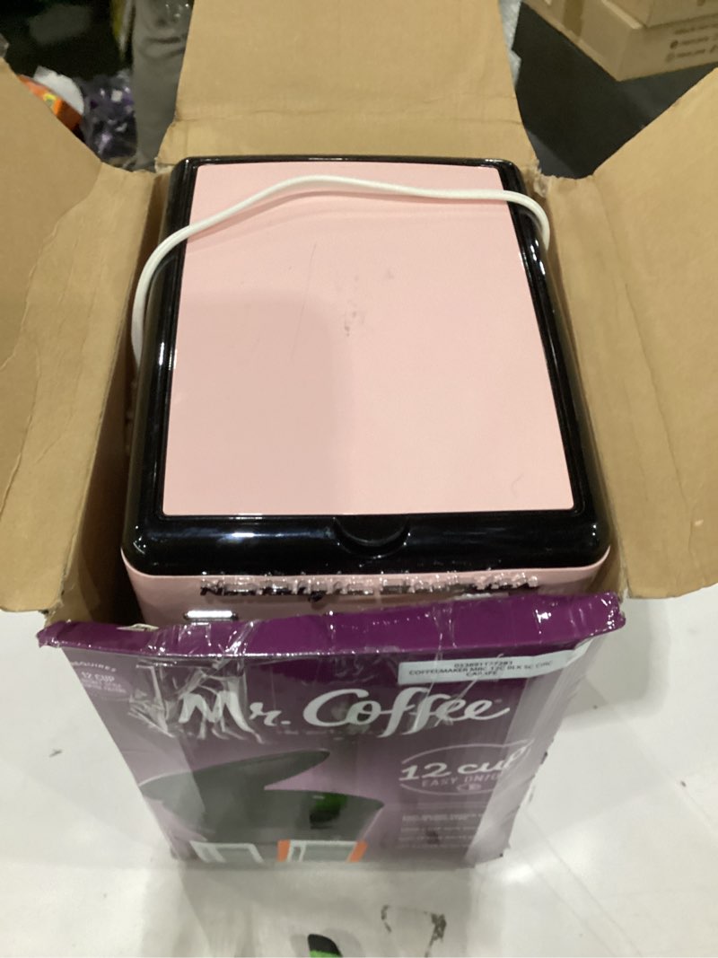 Condition photo showing As Is for Nostalgia Retro 12-Cup Programmable Coffee Maker With LED Display, Automatic Shut-Off & Keep Warm, Pause-And-Serve Function, Pink