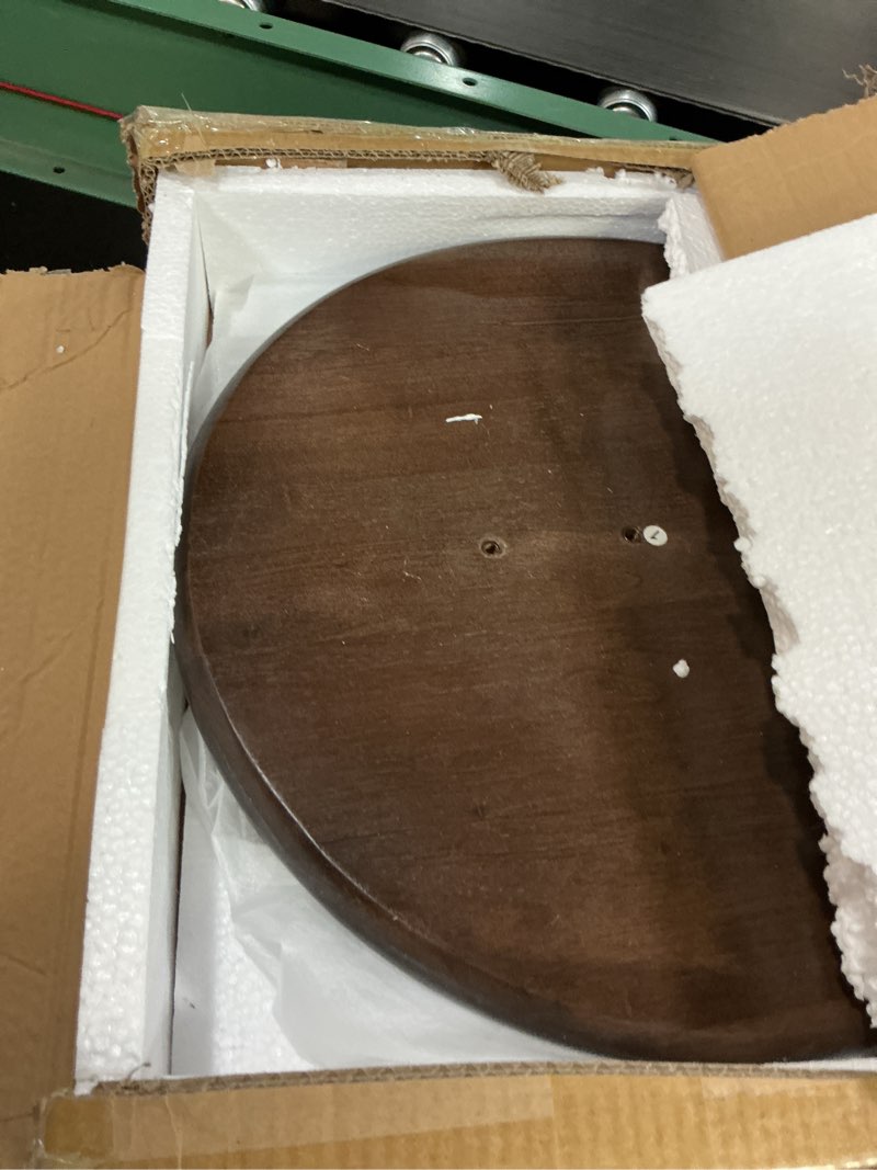 Condition photo showing Good Condition for Side Table, 2-Tier Round End Tables Living Room, Mid Century Modern Side Table, Round Nightstand, Oak Accent Table, Small Round Coffee Table, 16.54" Dia.x 23.62" H(Walnut)