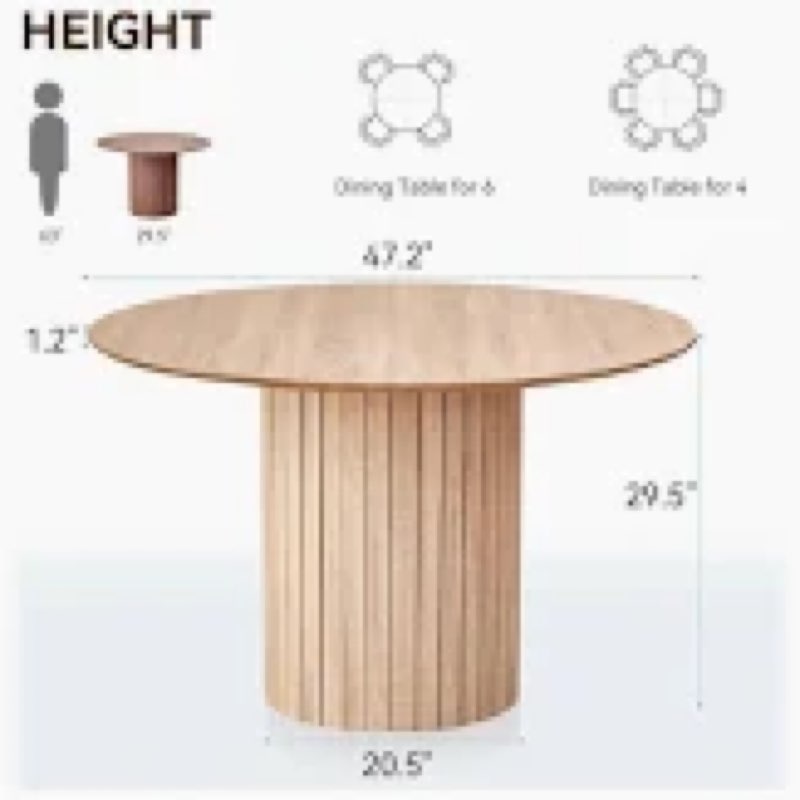 47'' round dining table