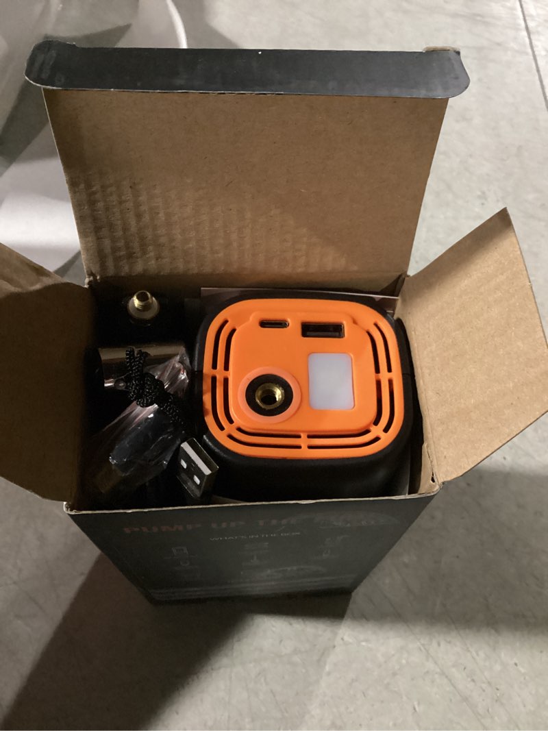 Condition photo showing Good Condition for 200PSI Tire Inflator Portable Air Compressor, Digital Tire Pump, Cordless Air Pump for Car Tires, Auto Shutoff, LED Light, Electric Air Compressor for Cars, SUV, Motorcycles, Bikes, Gifts for Men