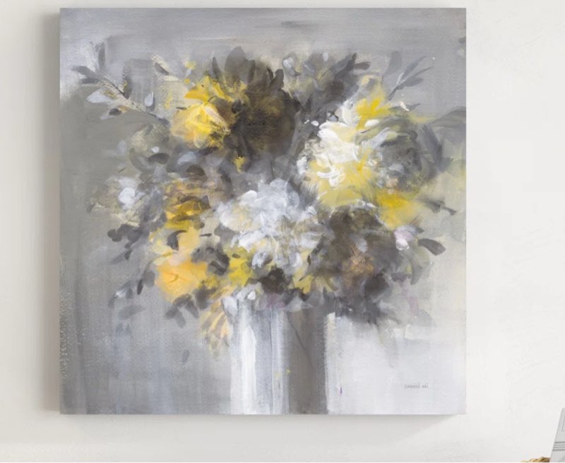 Weekend Bouquet Yellow Gray \" by Danhui Nai Painting Print 36x36