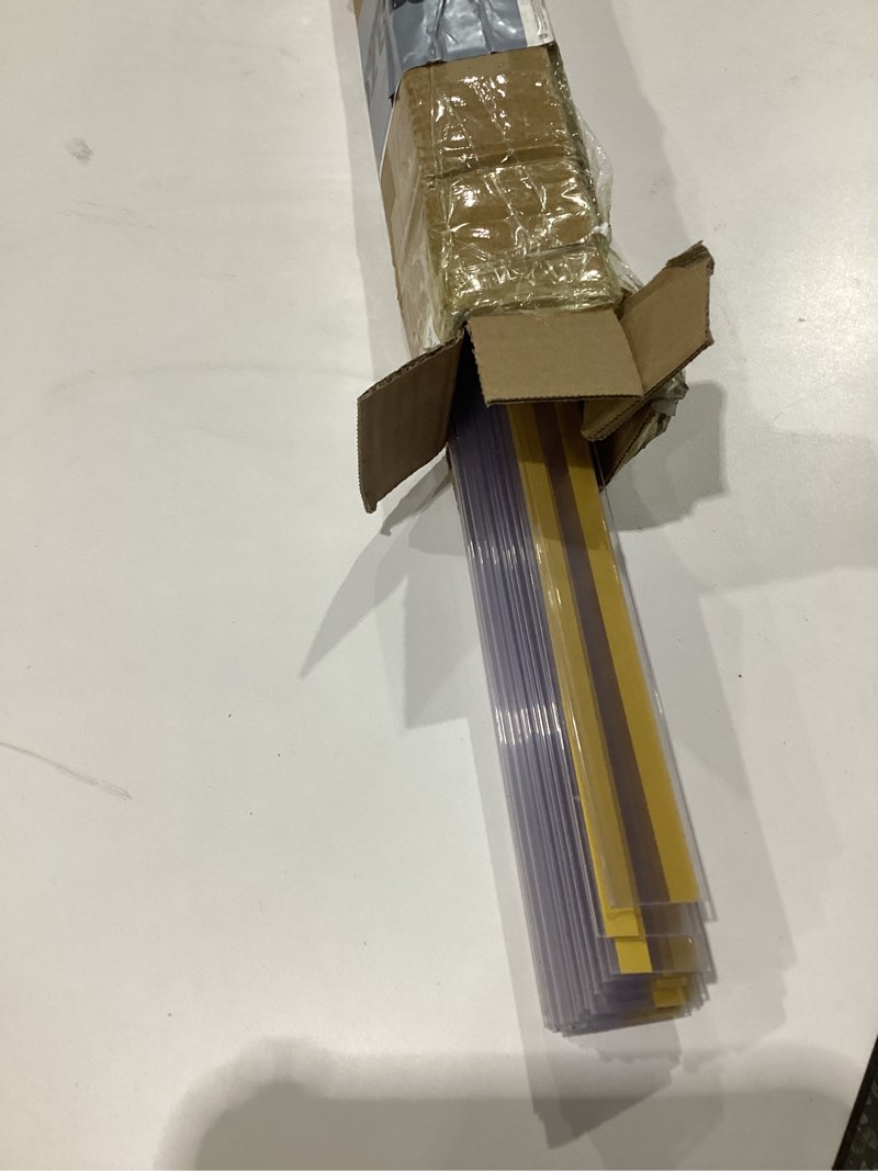 Condition photo showing New/Like New for Fainne 25 Pcs Shelf Label Strips 1.25''H x 48 L Self Adhesive Shelf Label Holder Gondola Price Tag Stick on Plastic Clear Ticket Channel for Metal Wood Plastic Rack 1.25''H x 48"L 25