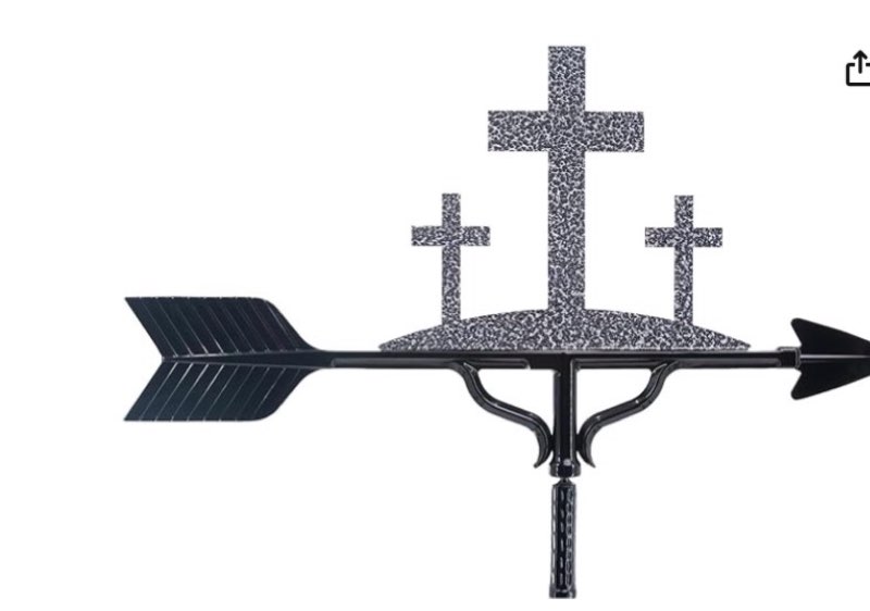 Three Crosses Weathervane - Hammered Bronze