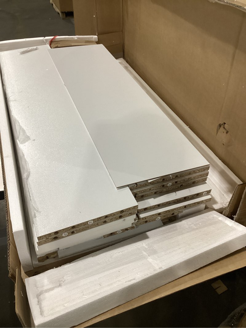 Condition photo showing Good Condition for Over The Toilet Storage Cabinet, 32 Inches Width Farmhouse Storage Cabinet Over Toilet with 2 Barn Door, Toilet Paper Holder Stand, Toilet Rack for Bathroom, Laundry, Restroom, White