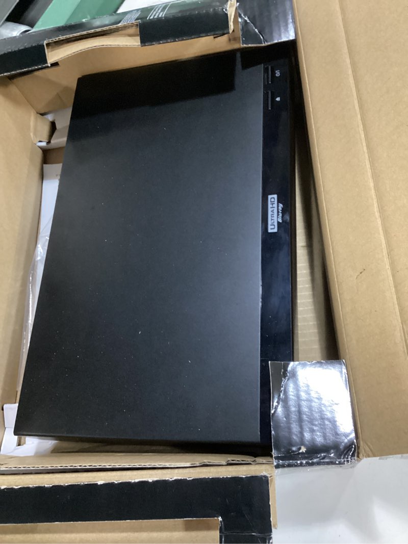 Condition photo showing As Is for panasonic - streaming 4k ultra hd hi-res audio dvd/cd/3d wi-fi built-in blu-ray player, dp-ub420-k - black