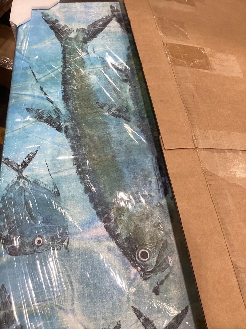 Condition photo showing Good Condition for epic graffiti ' tarpon lagoon' by jim roberts, canvas wall art, 40"x20" 20"l x 40"w