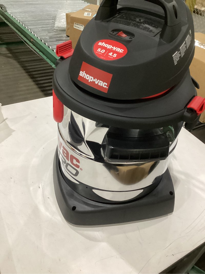 Condition photo showing New/Like New for Shop-Vac 5 Gallon 4.5 Peak HP Wet/Dry Vacuum, Stainless Steel Tank, Portable Shop Vacuum with Attachments for Jobsite, Garage & Workshop. 5989300