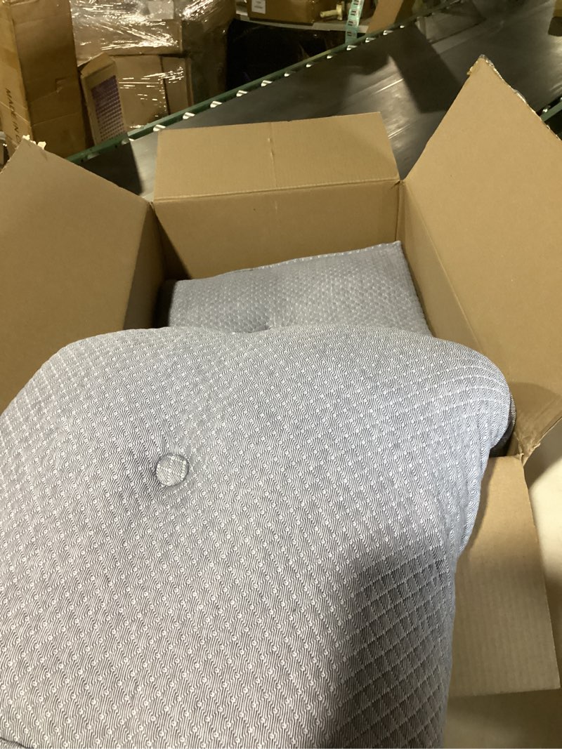 Condition photo showing Good Condition for wedge headboard pillow for bed, queen dorm headboard pillow support for sitting up, reading, relaxing, bolster pillow with removable washable cover, blue queen blue