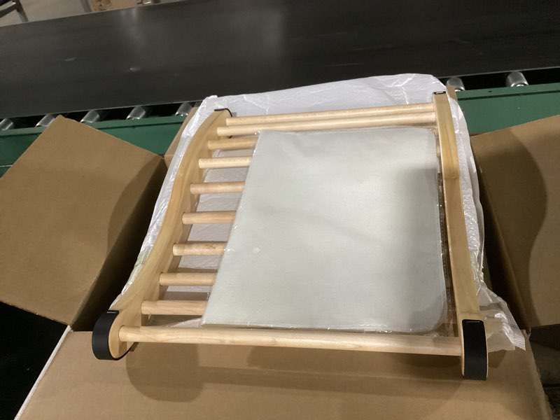 Condition photo showing Good Condition for Red Cedar Sauna Backrest for Barrel or Infrared Sauna Slip-Resistant, Non-Toxic, Comfortable S-Shape Design - Cedar Sauna Accessories with Felt Sauna Hat and Seat Pad (1 Pack)