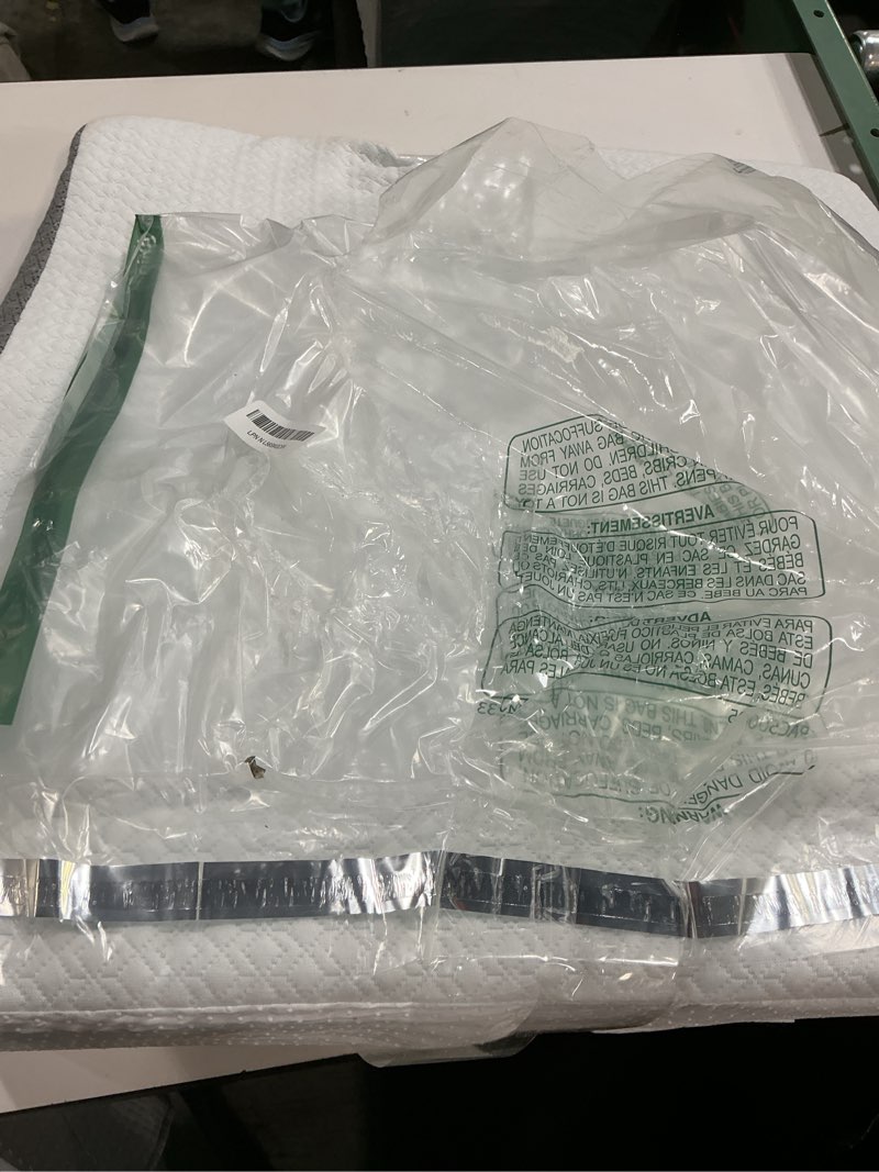 Condition photo showing As Is for Wedge Pillow for Sleeping & Resting, 24"x24"x10" Memory Foam Cushion with Grey and White Patterned Polyester Cover, Ideal for Bedroom & Living Room – Comfortable Support for Adults Grey & White 10 inch