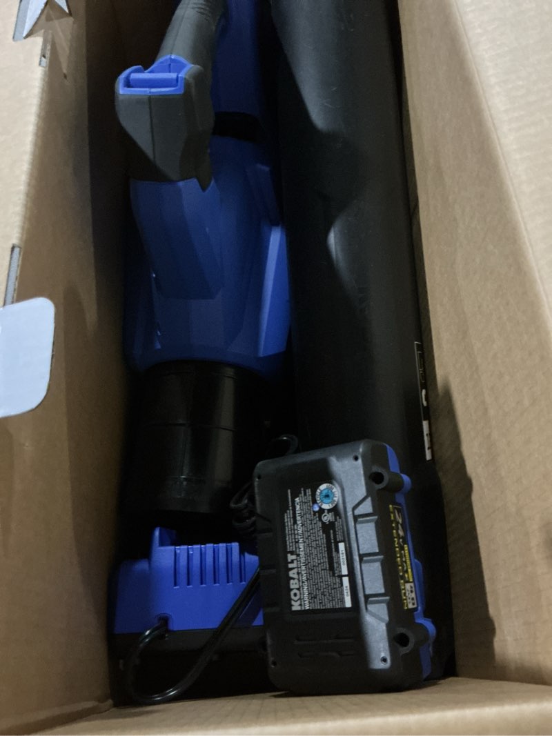 Condition photo showing Good Condition for kobalt 24-volt 500-cfm 120-mph battery handheld leaf blower 4 ah (battery and charger included)possibly incomplete
