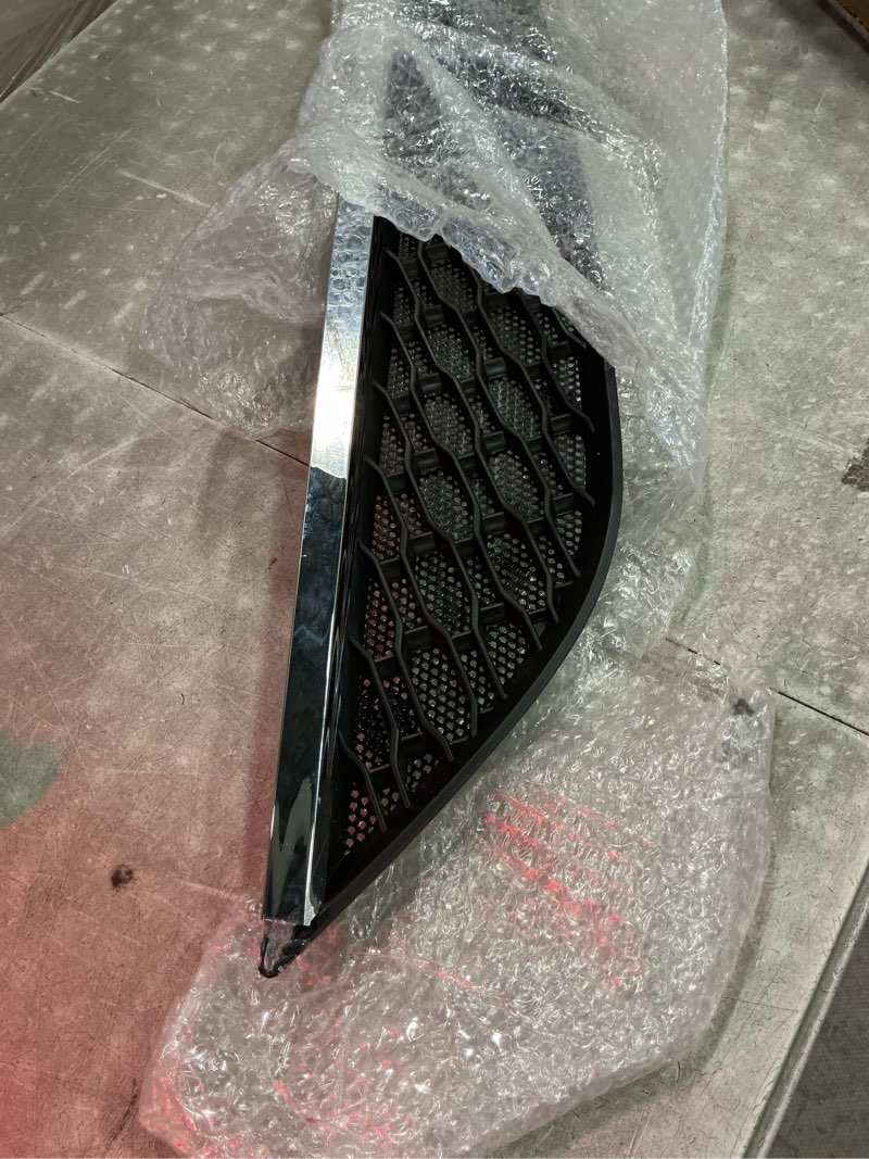 Condition photo showing As Is for replacement side hood air intake grille for 2018+ volvo vnl semi trucks passenger right side