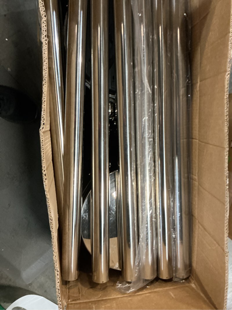 Condition photo showing Good Condition for blulu 8 sets stainless steel stanchion set 8 crowd control poles 7 velvet ropes and 2 a4 sign holders carpet ropes and hollow base poles easy assembly safety barrier for event party(silver)
