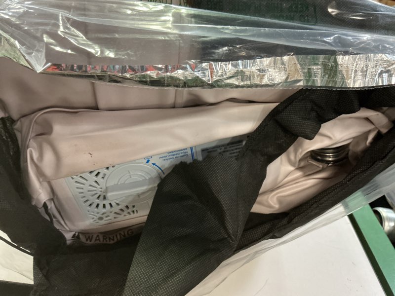 Condition photo showing As Is for CHILLSUN Air Mattress Full with Built in Pump, 18" Raised Comfort Blow up Mattress, Inflatable Mattress colchon inflable, Upgraded Flocked Top Air Bed with Storage Bag for Home, Camping & Guests Purple 18" Full