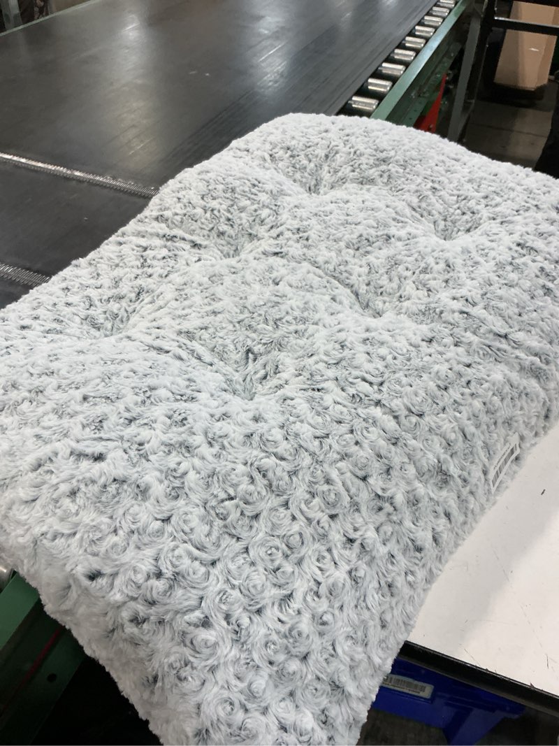 Condition photo showing As Is for ksiia washable dog bed deluxe plush dog crate beds comfy kennel pad anti-slip pet sleeping mat for large, jumbo, medium, small dogs breeds, 35" x 23", gray grey 35.0"l x 23.0"w x 3.5"th