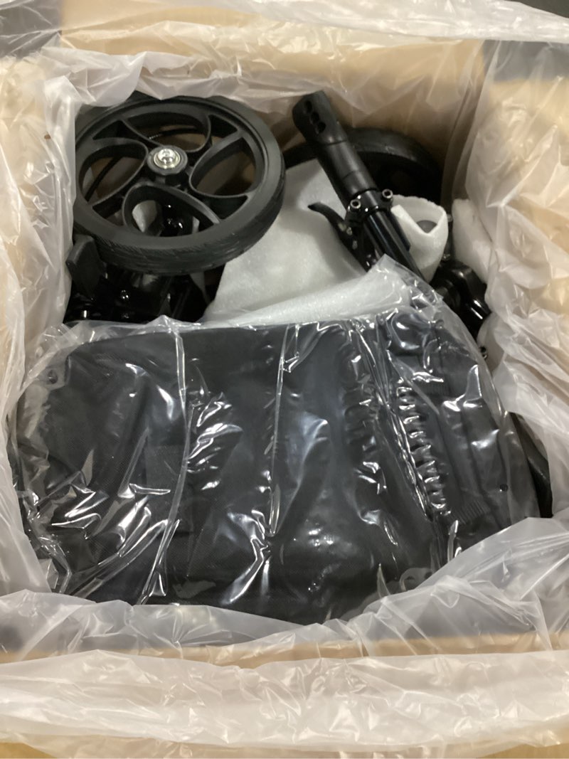 Condition photo showing New/Like New for blessreach steerable knee walker deluxe medical scooter for foot injuries compact crutches, with dual rear on-wheel brake and shock absorption under the knee pad, black