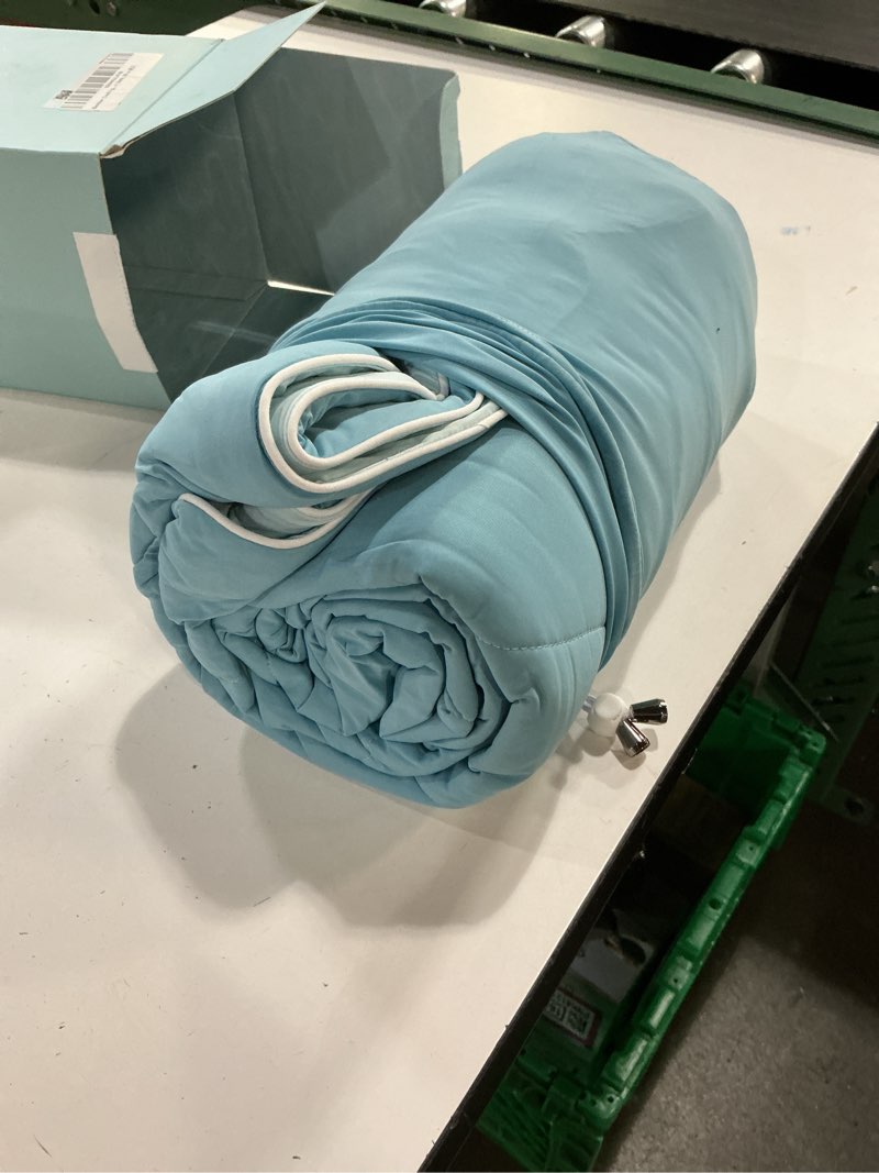 Condition photo showing New/Like New for cooling blankets for hot sleepers - summer blanket thin lightweight breathable soft double side with bag for travel, cooling comforter for couch sofa, keep cool for night sweats, blue 50x60 throw (50" x 60") icy blue