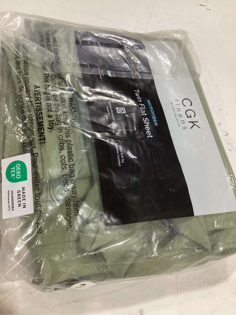 Condition photo showing Good Condition for similar twin sheet - comfy breathable & cooling - hotel luxury bedding for women, men, kids & teens - deep pockets, easy-fit, soft and wrinkle free - oeko-tex - sage green