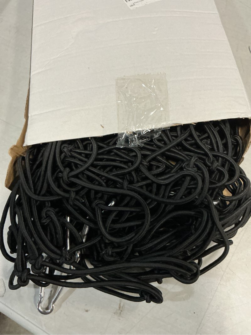 Condition photo showing Good Condition for 2 pack cargo net for pickup truck bed, 4' x 6' heavy duty bungee mesh, simple car cargo mesh organizer with 24 hooks suitable for pickup truck bed, suv, small trailer cargo