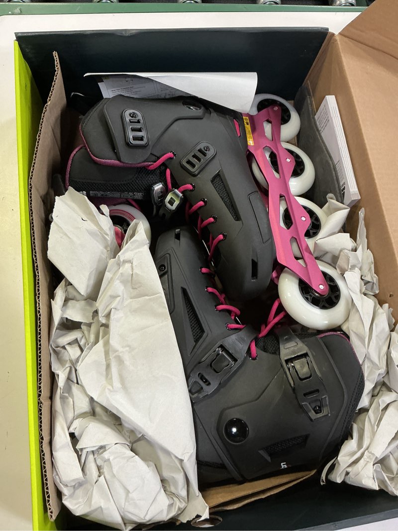 Condition photo showing Good Condition for Rollerblade Lightning 90 Women's Urban Inline Skate, Black and Sangria Black/Sangria 9