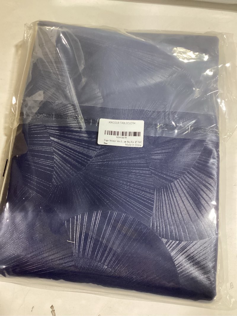Condition photo showing New/Like New for Rectangle Table Cloth, Waterproof Heavy Duty Vinyl Tablecloths, Wipeable Washable Table Cover for Kitchen and Dining Room (Navy Blue, 60" X 84") Navy Blue 60" x 84" (Rectangular)