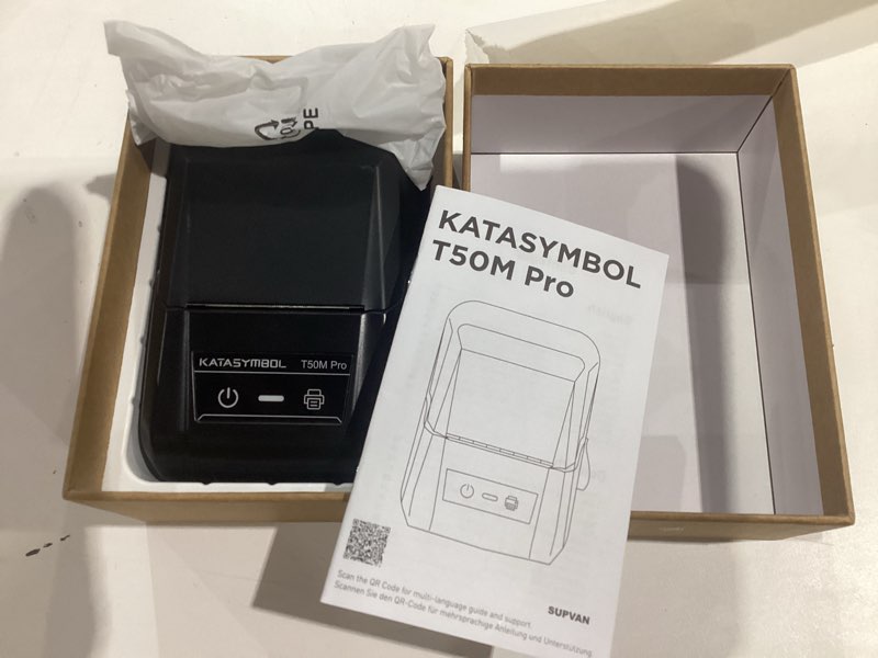 Condition photo showing Good Condition for Not exact, similar. SUPVAN T50M Pro Bluetooth Label Maker Machine with Tape, Wide Waterproof Label, Versatile App with 40 Fonts and 650+ Icons, Inkless Labeler for Home, Kitchen, School, Office Organization, Black Machine + 1 Tape