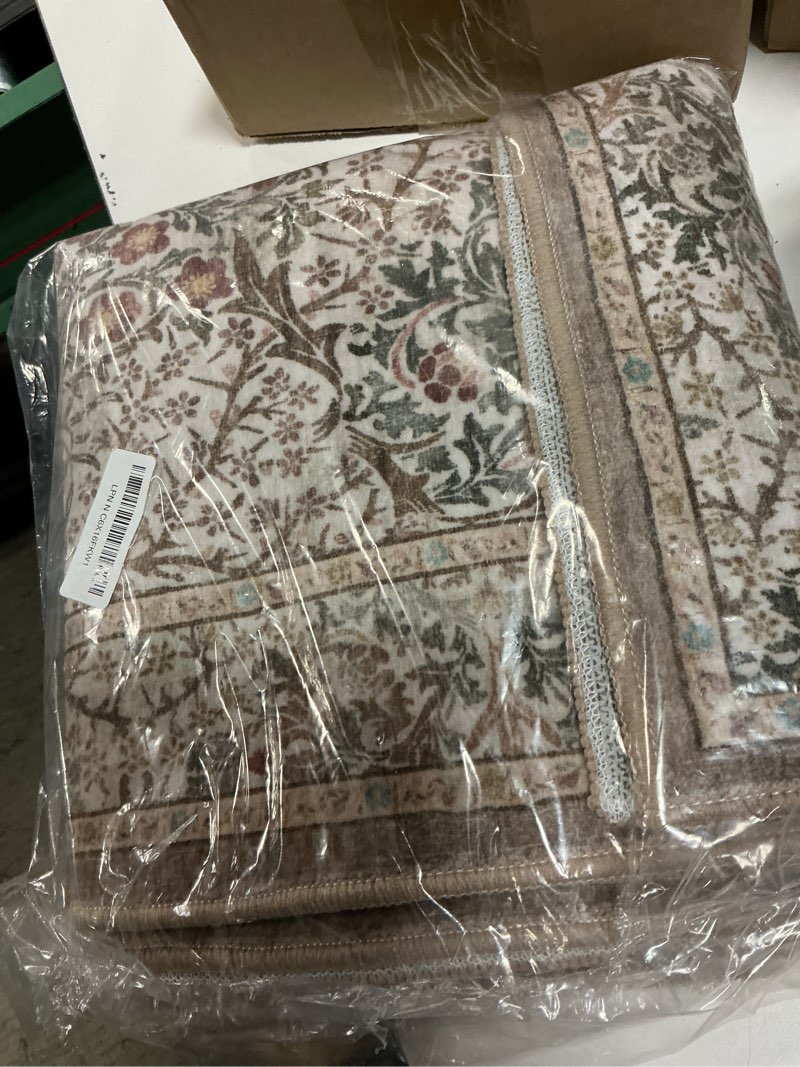 Condition photo showing Good Condition for 2x6 washable bathroom runner rug non slip - moss green small runner rug for kitchen, bedroom, hallway, stain resistant kitchen floor mat, ultra soft vintage oriental taupe brown décor low pile moss 2' x 6' (runner)