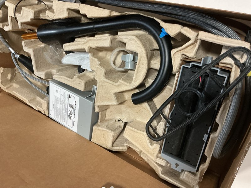 Condition photo showing As Is for moen arbor matte black motionsense wave sensor touchless one-handle pulldown kitchen faucet featuring power clean, 7594ewbl matte black wave - gen 2