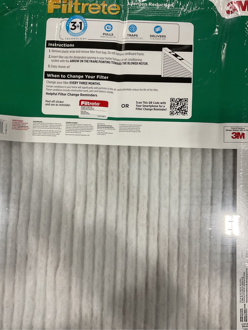 Condition photo showing New/Like New for filtrete™ dual-action micro allergen plus 2x dust defense filter, 20 x 25