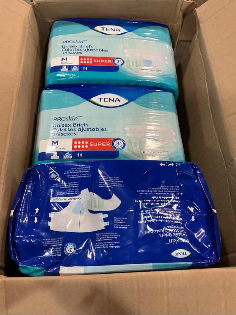 Condition photo showing Good Condition for tena proskin unisex super briefs, adult incontinence diapers with tabs, bladder leaks control, super absorbency, medium, 56 count medium 56