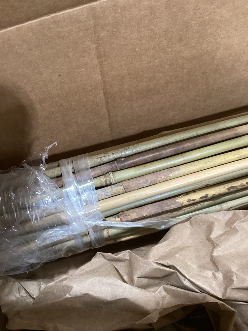 jollybower 3/10" d 2 feet bamboo stakes 50 pack, thicker heavy-duty plant stakes, natural garden sta