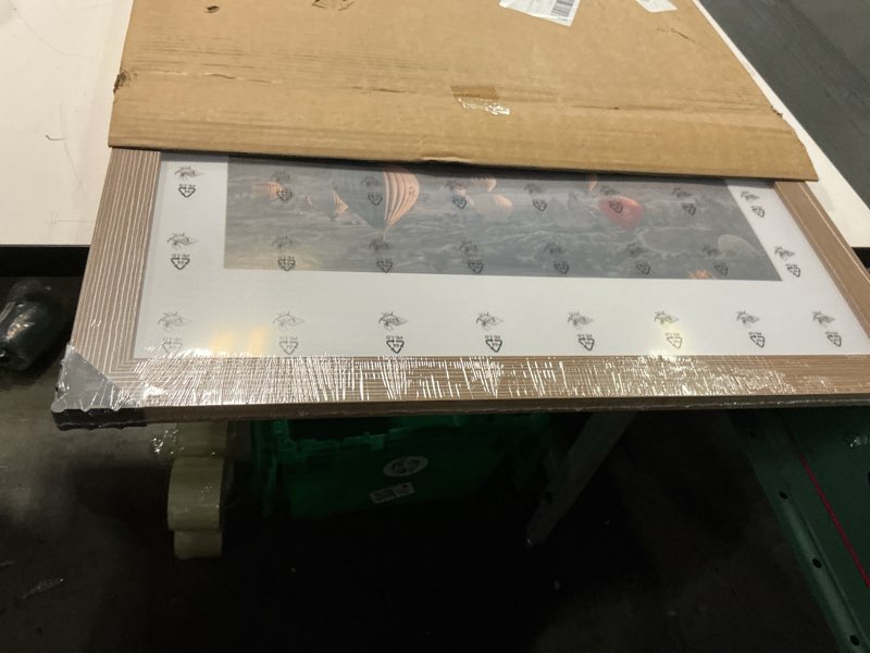Condition photo showing New/Like New for 22x30 Picture Frame with 18x24 Mat, Display Photo 18x24 with Mat or 22 x 30 Without Mat, Wall Hanging Large 22 by 30 Poster Frame with Plexiglass, Rustic Brown Rustic Brown 22x30 inch