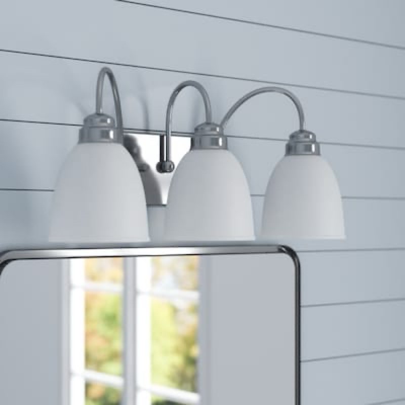  Project Source Wynfield 18.86-in 3 -Light Brushed Nickel Traditional Vanity light