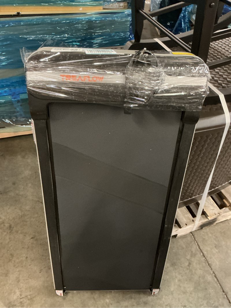 Condition photo showing As Is for walking pad portable under desk treadmill with incline 2.5hp for home office 265 lbs capacity remote control led