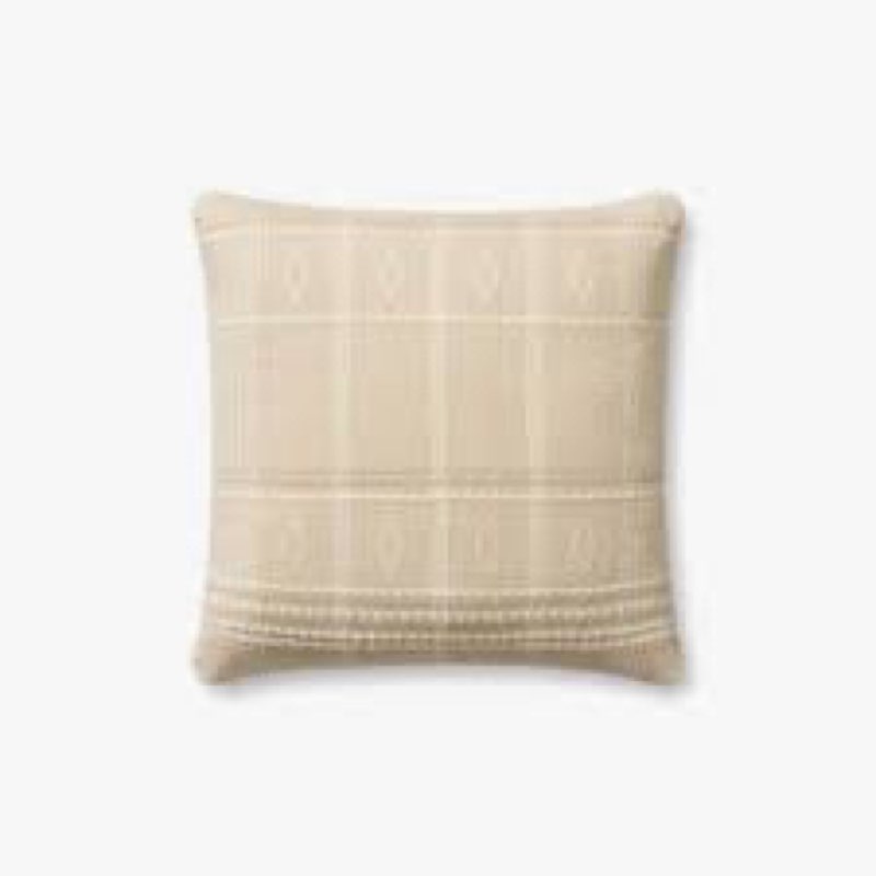 Loloi II Collection PLL0141 CreamIvory 22'' x 22'' Cover w/Poly Pillow