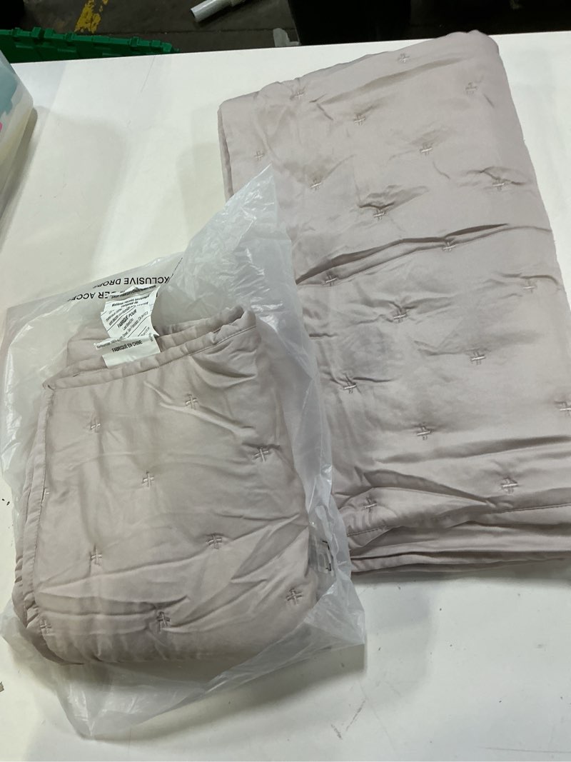 Condition photo showing As Is for quince bamboo dream sham set , king/cal king, soft blush