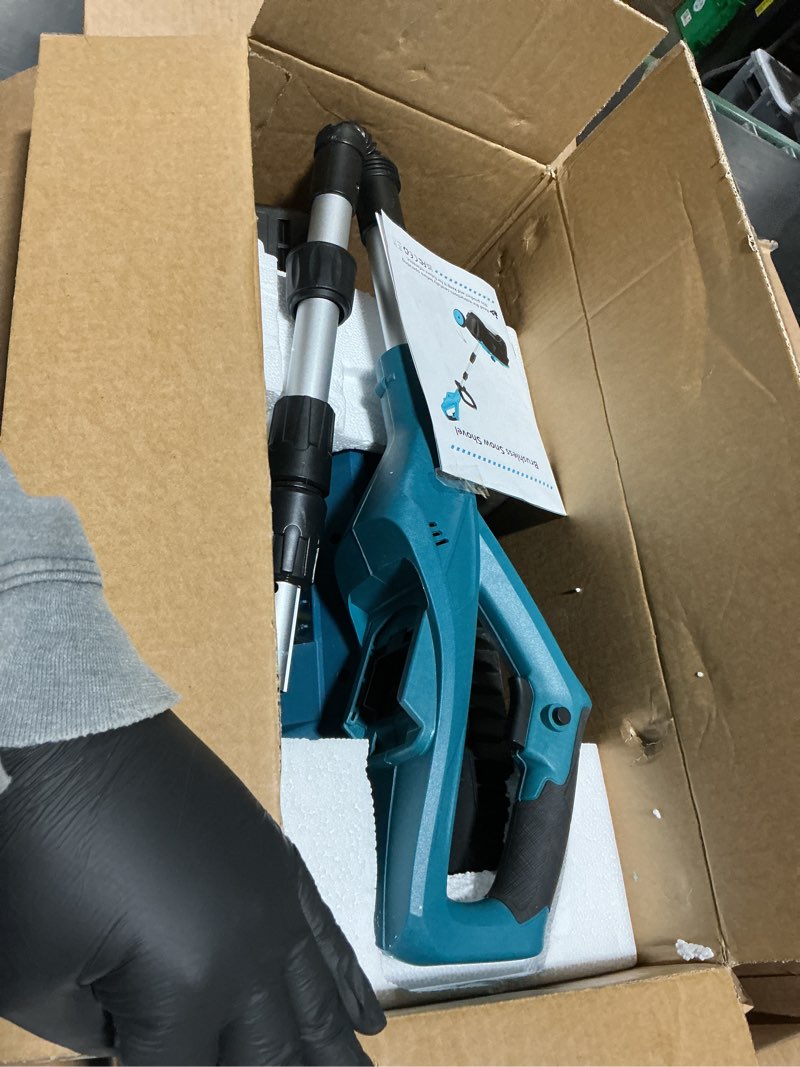 Condition photo showing Good Condition for Cordless Snow Shovel with Wheels, 16 Inch | 4.5Ah Brushless Electric Snow Blower, Battery Snow Thrower with Directional Plate & LCD Display, 30FT Throw, 600lbs/m (2xBattery & Quick Charger Included) 16-Inch Blue