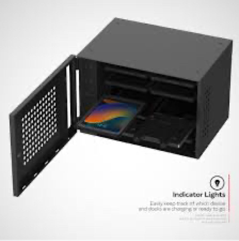 Locking Charging Cabinet for Up to 10 Devices - CTA's Wireless Induction Charging Cases & Docks