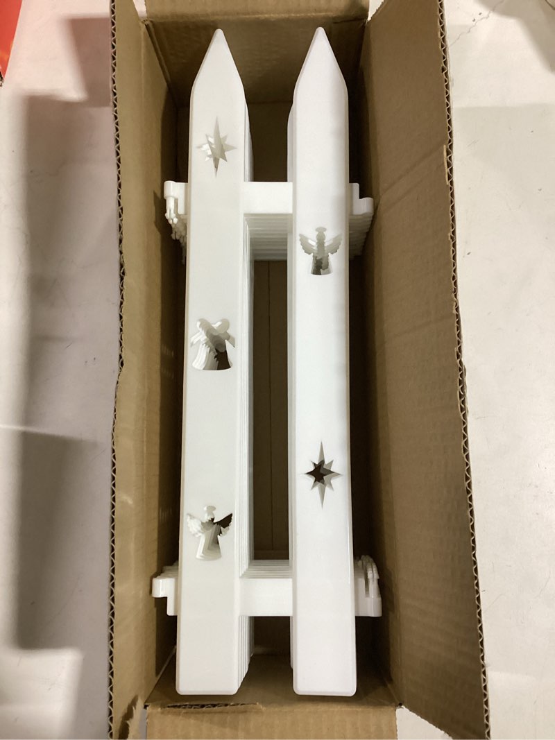 Aodaer 16 Inch Christmas Tree Fences 12 Pieces Thick Tall Plastic Tree Gate White Christmas Tree Bor